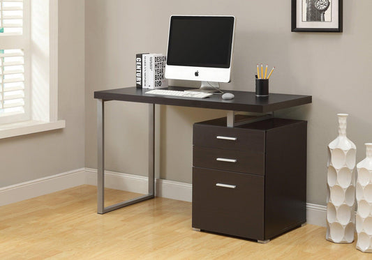 23.75" x 47.25" x 30" White Silver Particle Board Hollow Core Metal Computer Desk - AFS