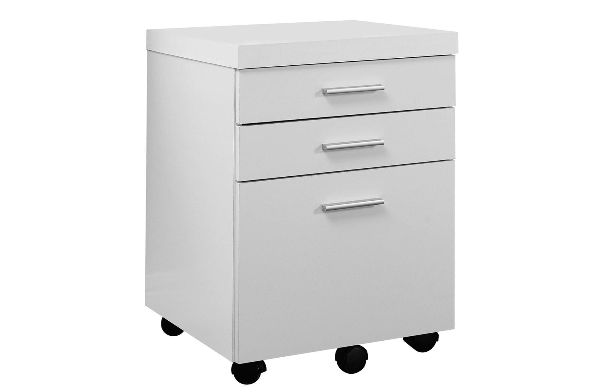 17.75" x 18.25" x 25.25" White Black Particle Board 3 Drawers Filing Cabinet - AFS