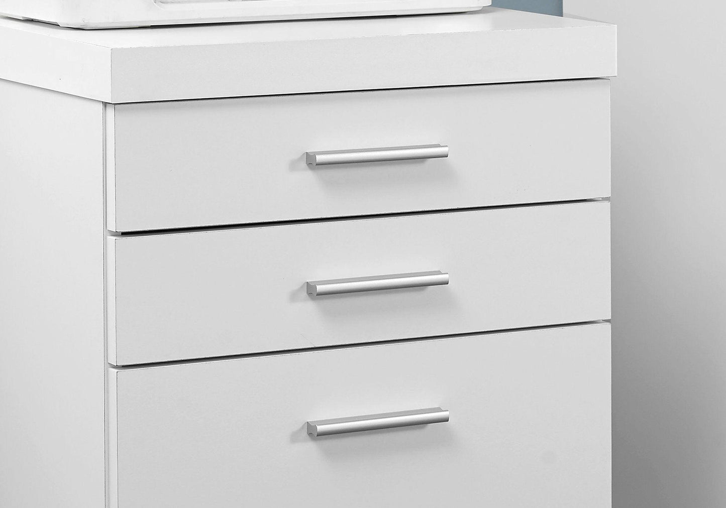 17.75" x 18.25" x 25.25" White Black Particle Board 3 Drawers Filing Cabinet - AFS