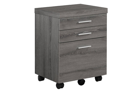 17.75" x 18.25" x 25.25" Dark Taupe Black Particle Board 3 Drawers Filing Cabinet - AFS