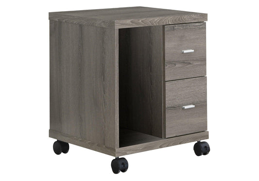 17.75" x 17.75" x 23" Dark Taupe Particle Board Hollow Core 2 Drawers Office Cabinet - AFS