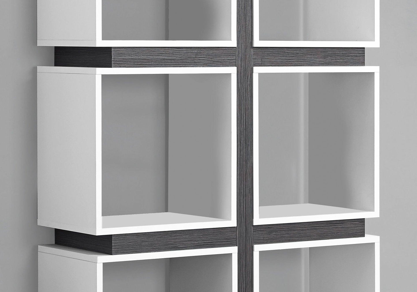 12" x 33.5" x 71.25" White Grey Particle Board Hollow Core Bookcase With A Hollow Core - AFS