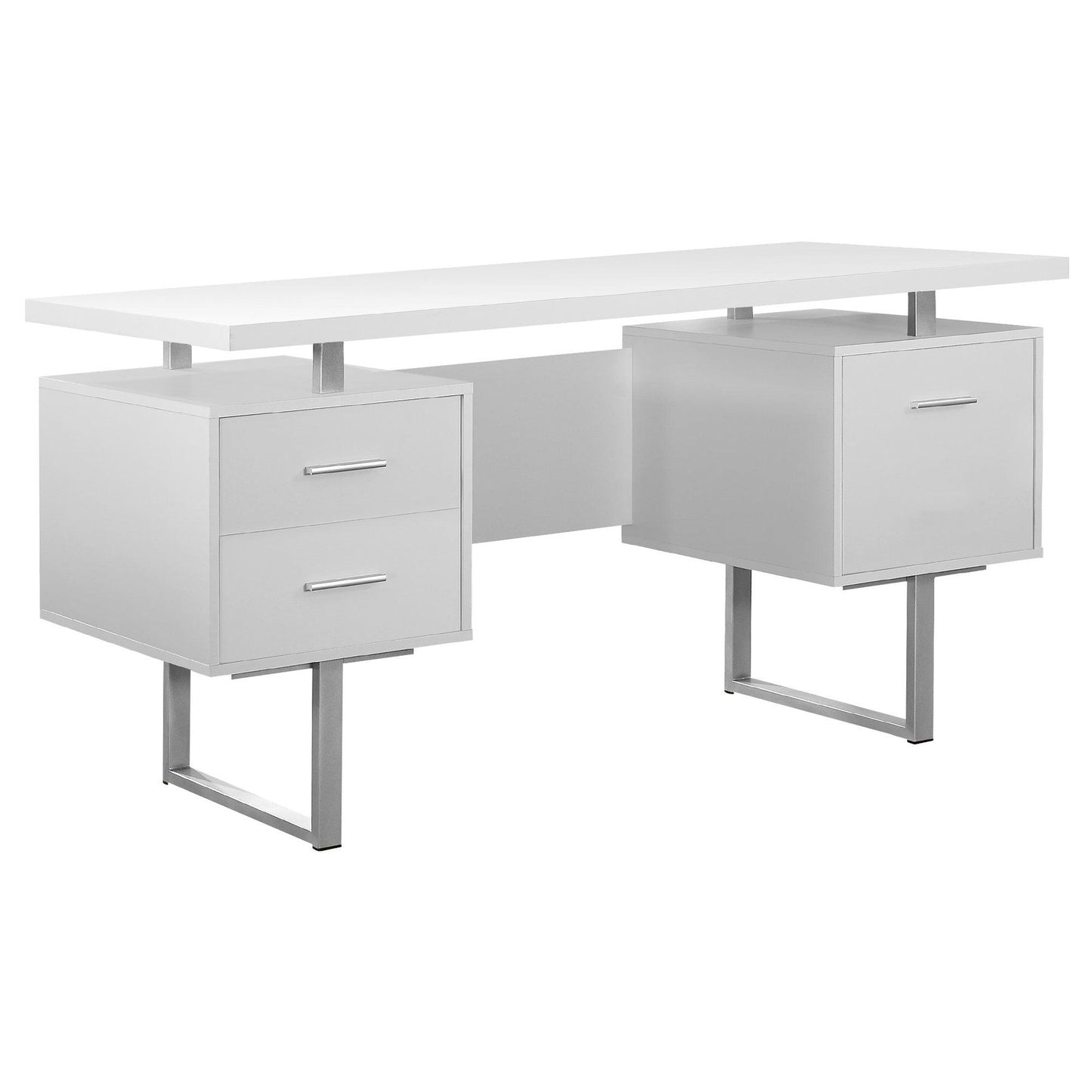 23.75" x 60" x 30.25" Black Grey Particle Board Hollow Core Metal Computer Desk With A Hollow Core - AFS