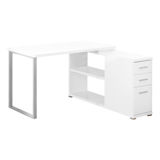 47.25" x 47.25" x 29.5" Black Grey Particle Board Hollow Core Metal Computer Desk With A Grey Top - AFS