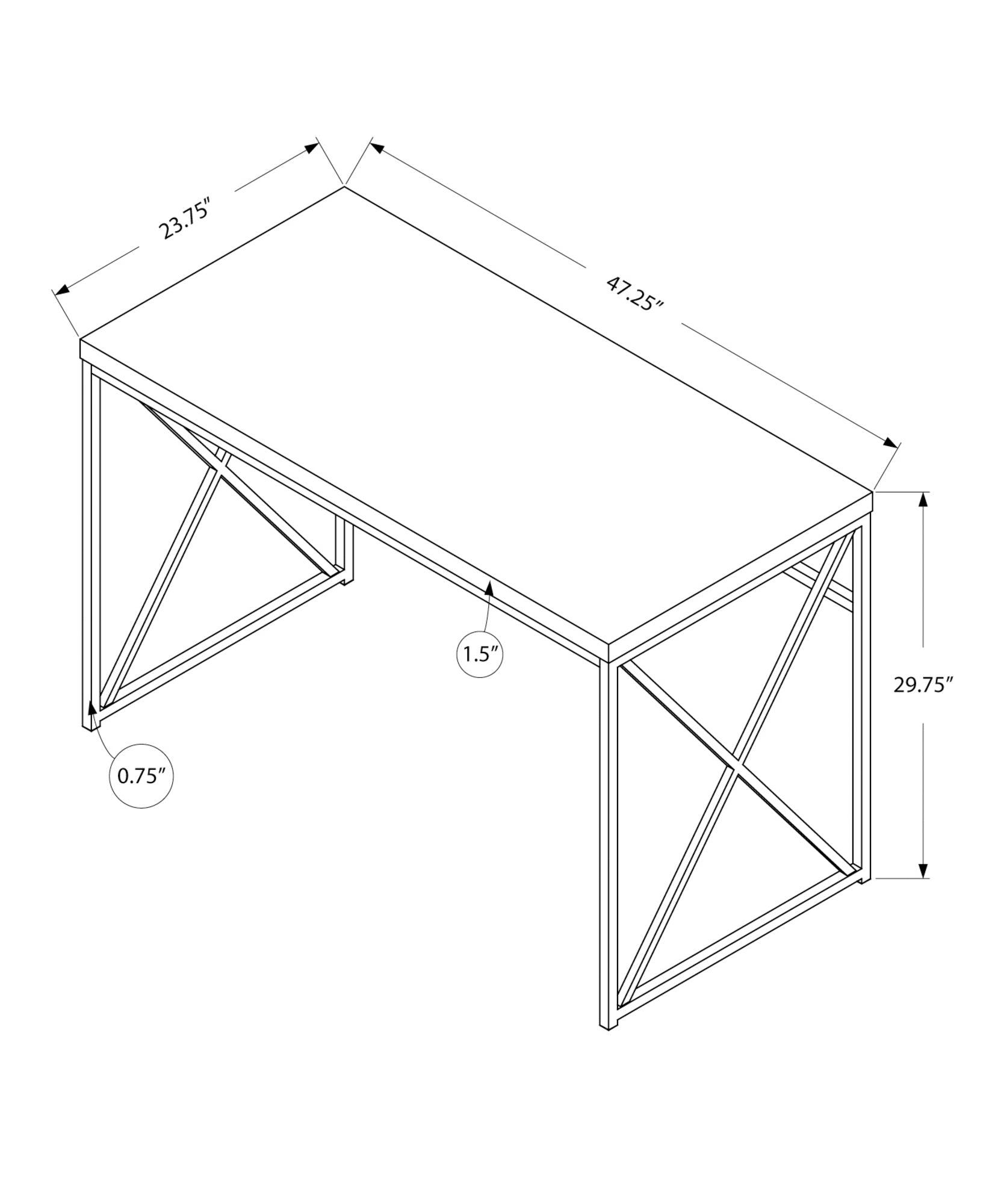 Modern Gold and Walnut Finish Computer Desk - AFS