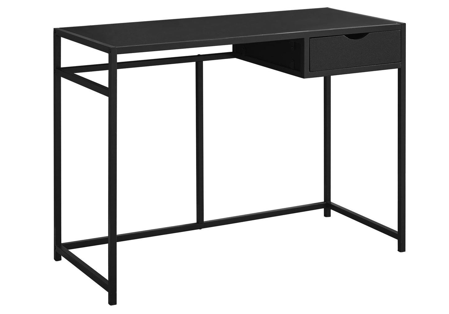 20" x 42.25" x 30" White Silver Mdf Metal Computer Desk - AFS