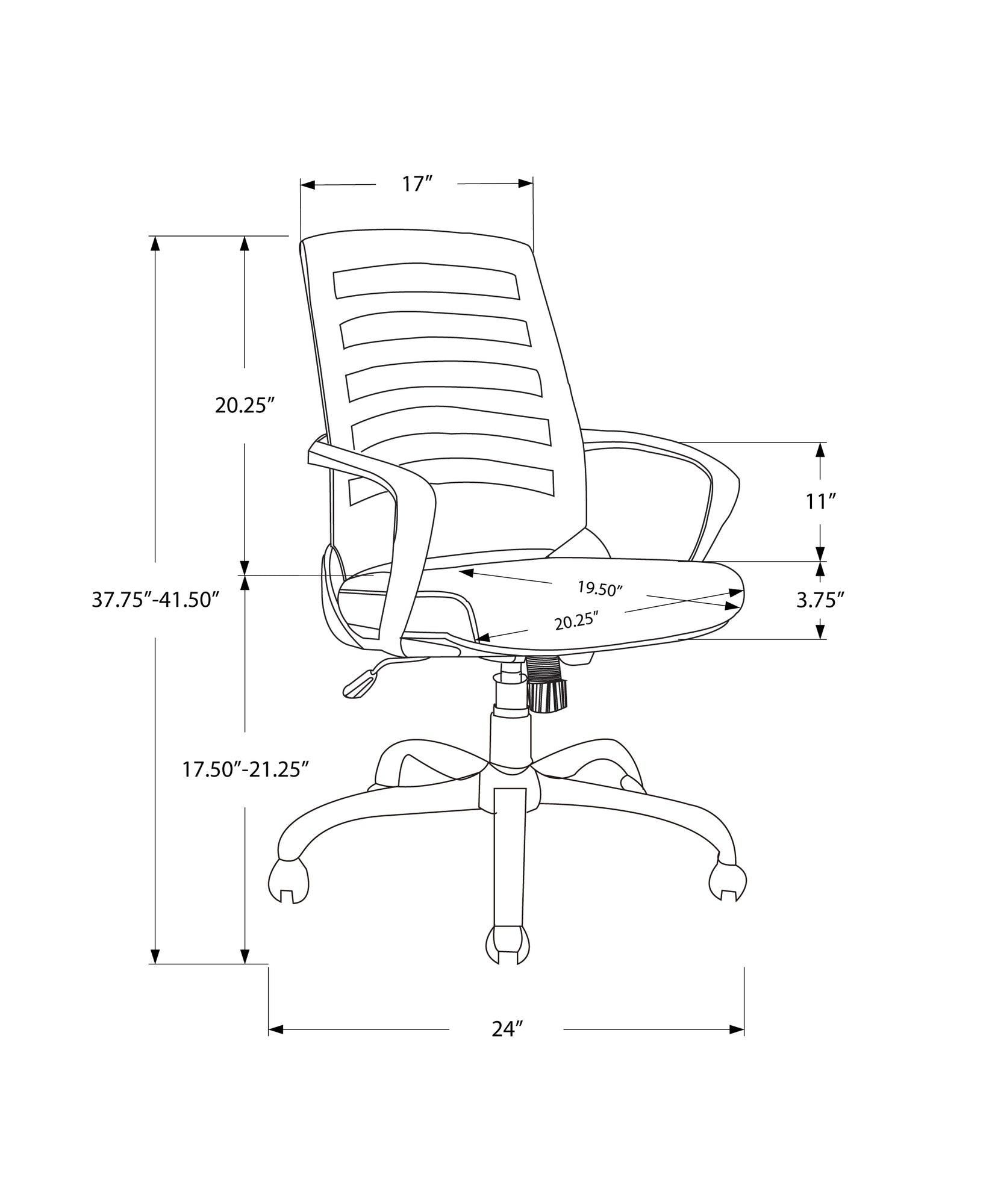 24.25" x 24" x 37.75" Black Foam Metal Nylon Multi Position Office Chair - AFS