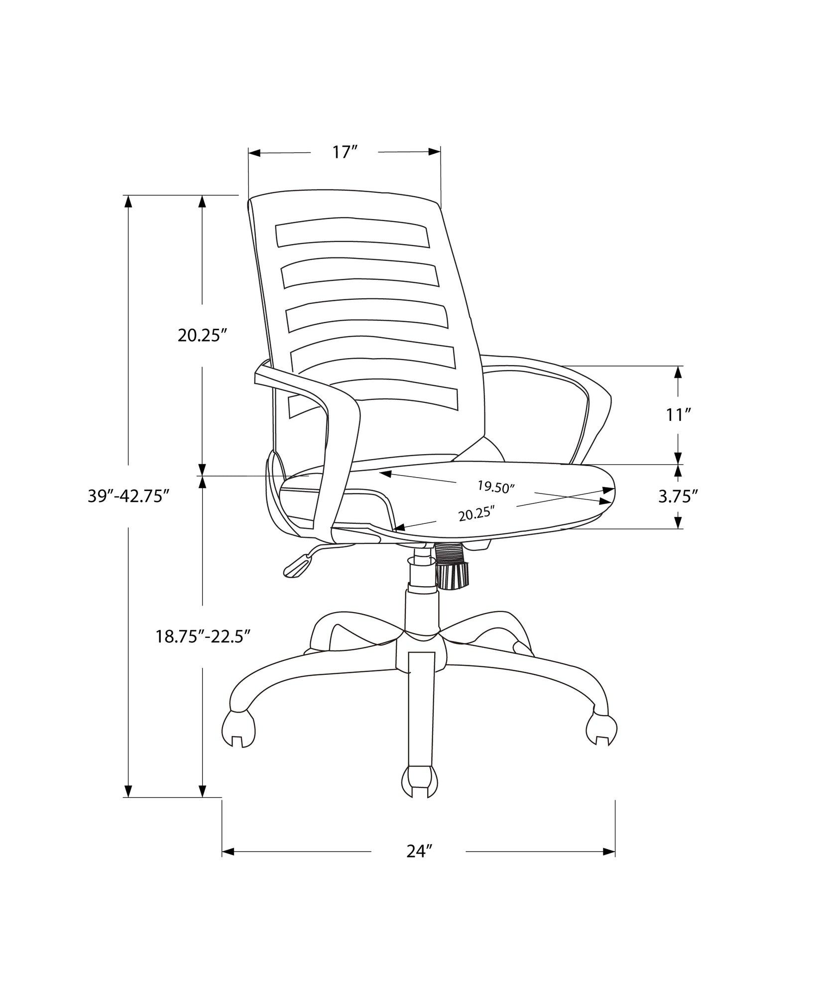 24.25" x 24" x 37.75" Black Foam Metal Nylon Multi Position Office Chair - AFS