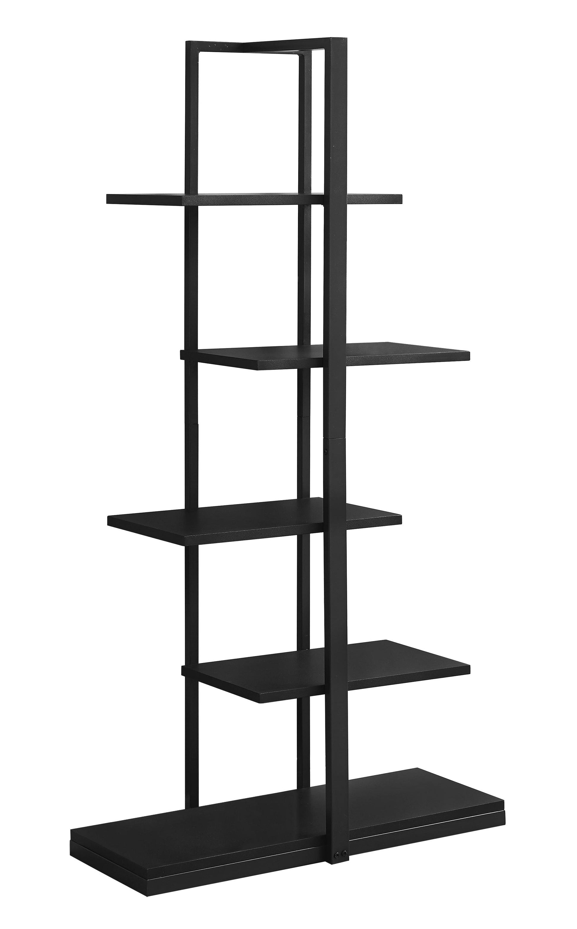 13" x 32" x 60" Black Mdf Metal Bookshelf - AFS