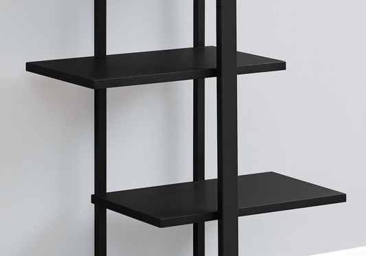 13" x 32" x 60" Black Mdf Metal Bookshelf - AFS