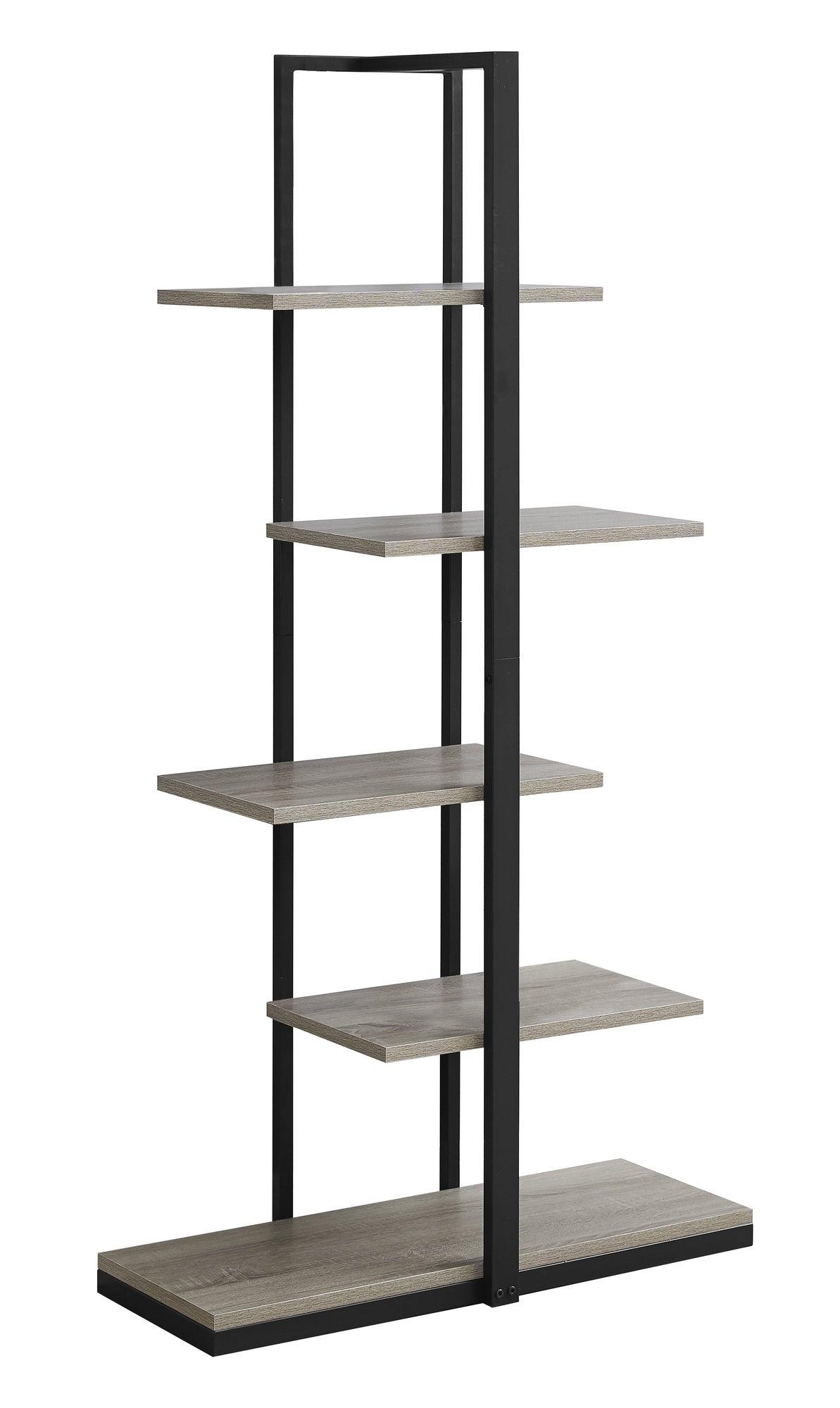 13" x 32" x 60" Black Mdf Metal Bookshelf - AFS