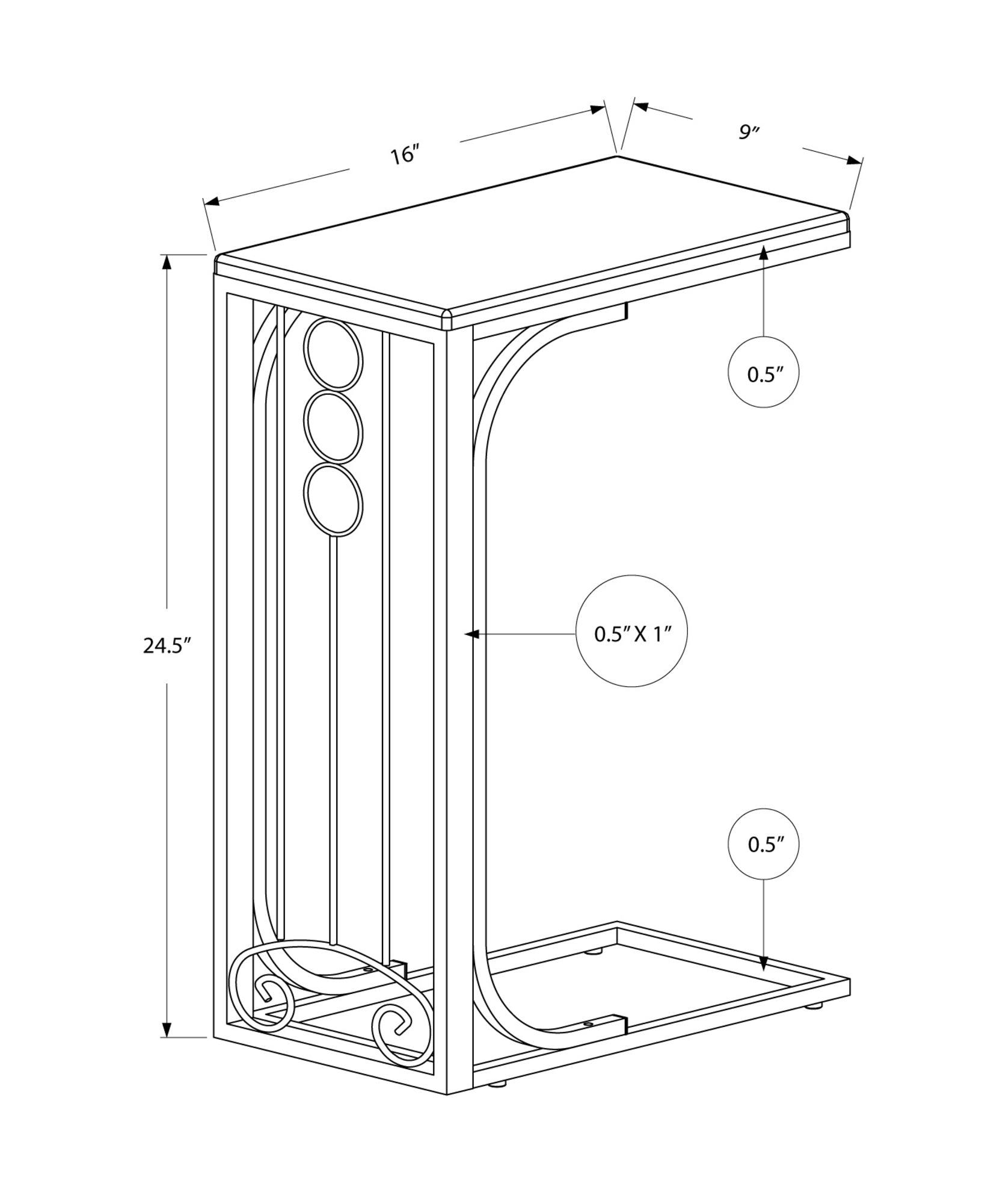 13.25" x 32" x 60" Cappuccino Silver Mdf Metal Bookshelf - AFS