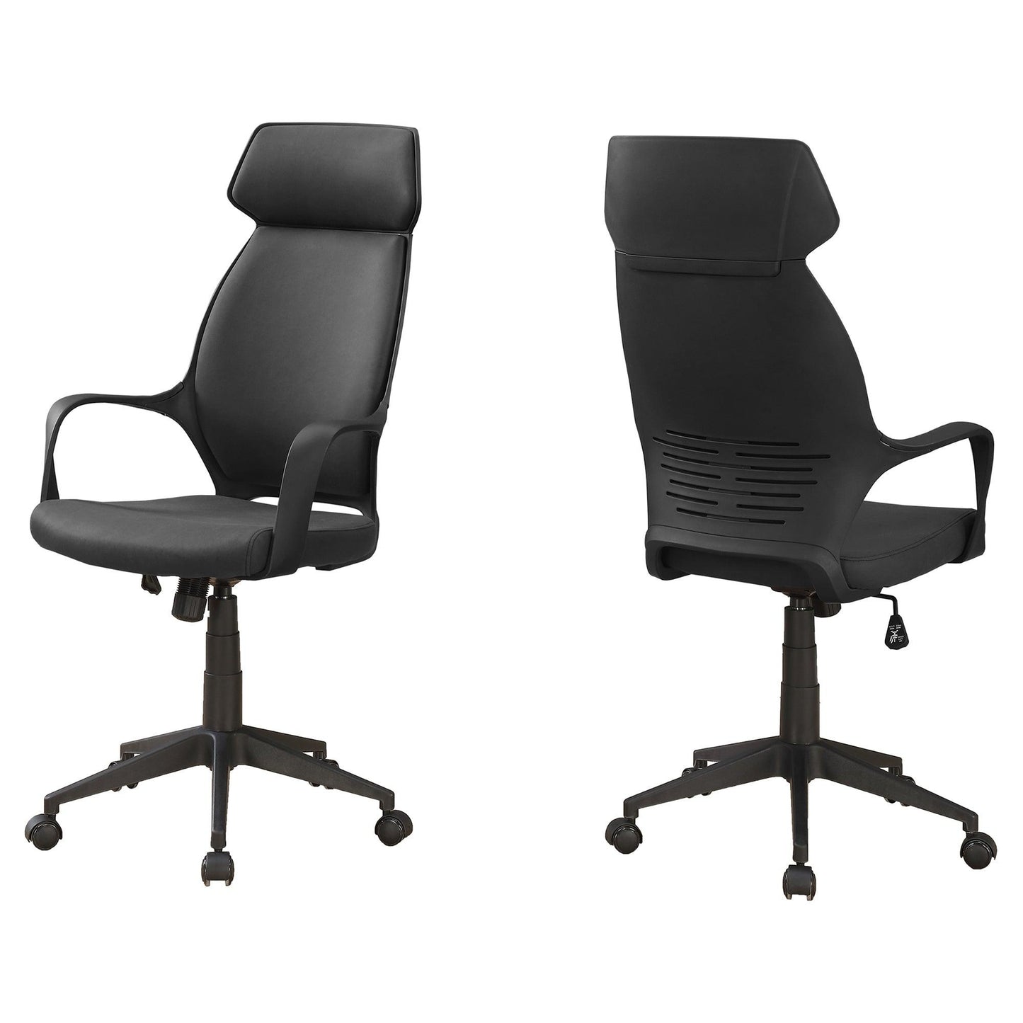 26" x 25" x 96" Black Foam Polypropylene Microfiber High Back Office Chair - AFS