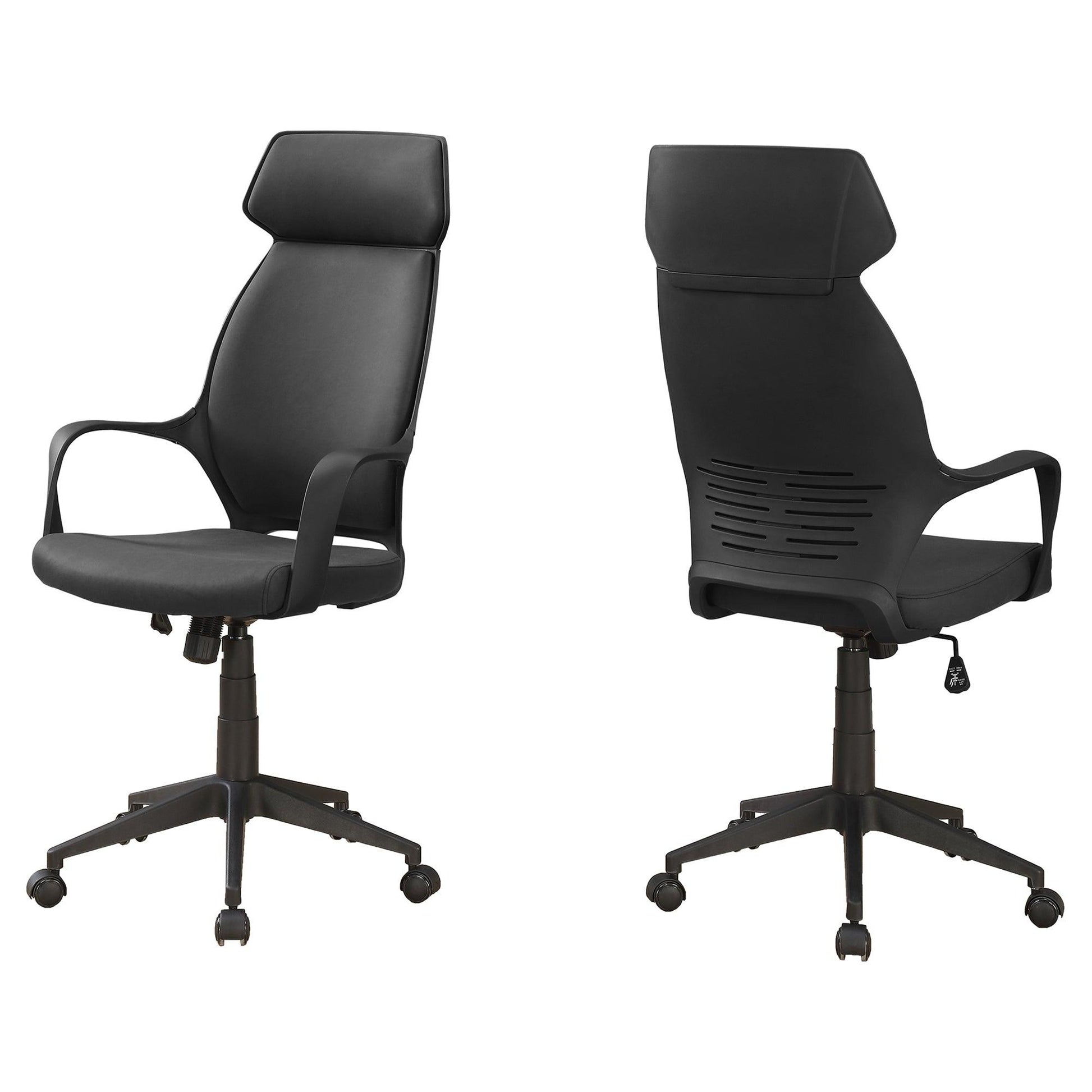 26" x 25" x 96" Black Foam Polypropylene Microfiber High Back Office Chair - AFS