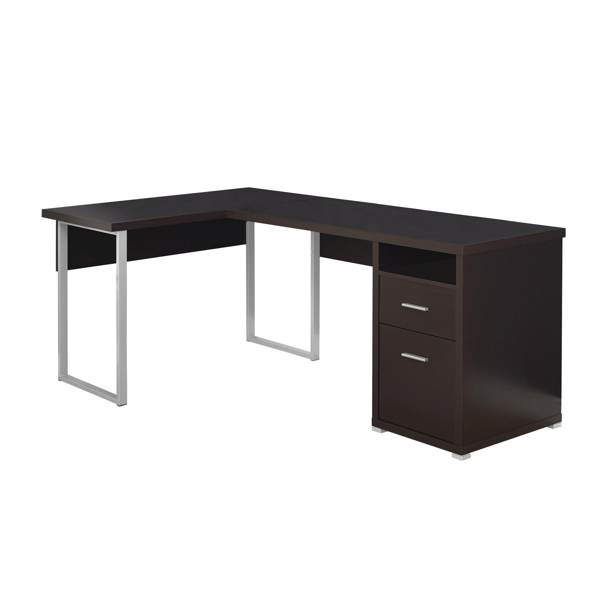 47.25" x 78.75" x 30" Black Grey Particle Board Hollow Core Metal Computer Desk - AFS