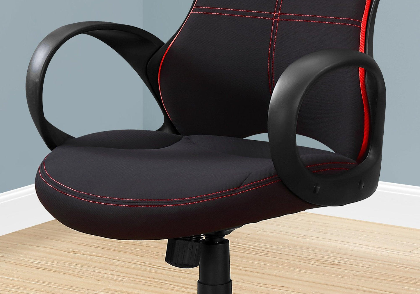 46" Black and Red Fabric Multi Position Office Chair - AFS