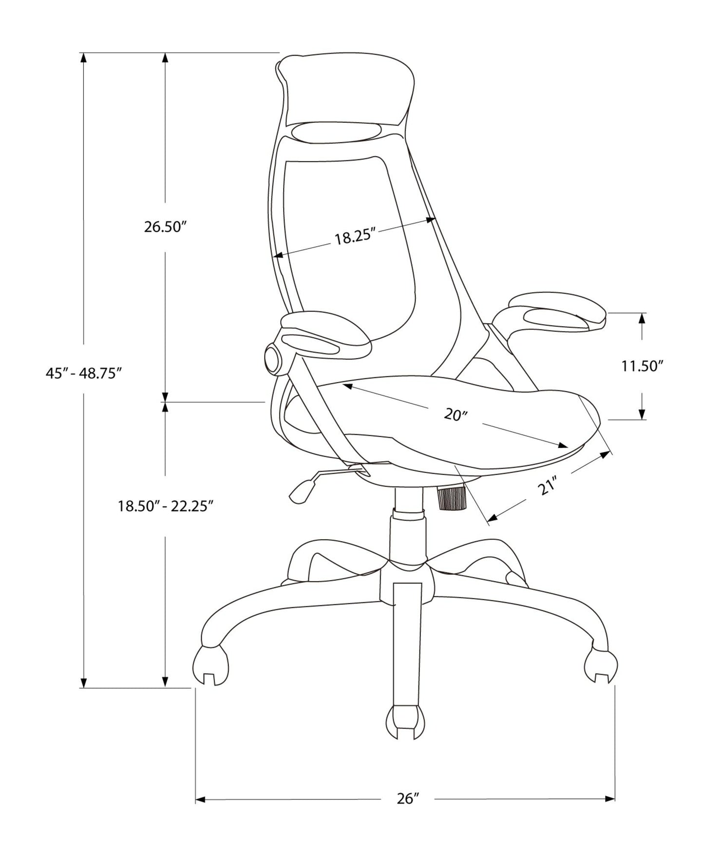 23.75" x 28" x 93.75" Black Foam Metal Office Chair With A High Back - AFS