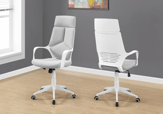 45.75" Foam White Polypropylene MDF and Metal High Back Office Chair - AFS