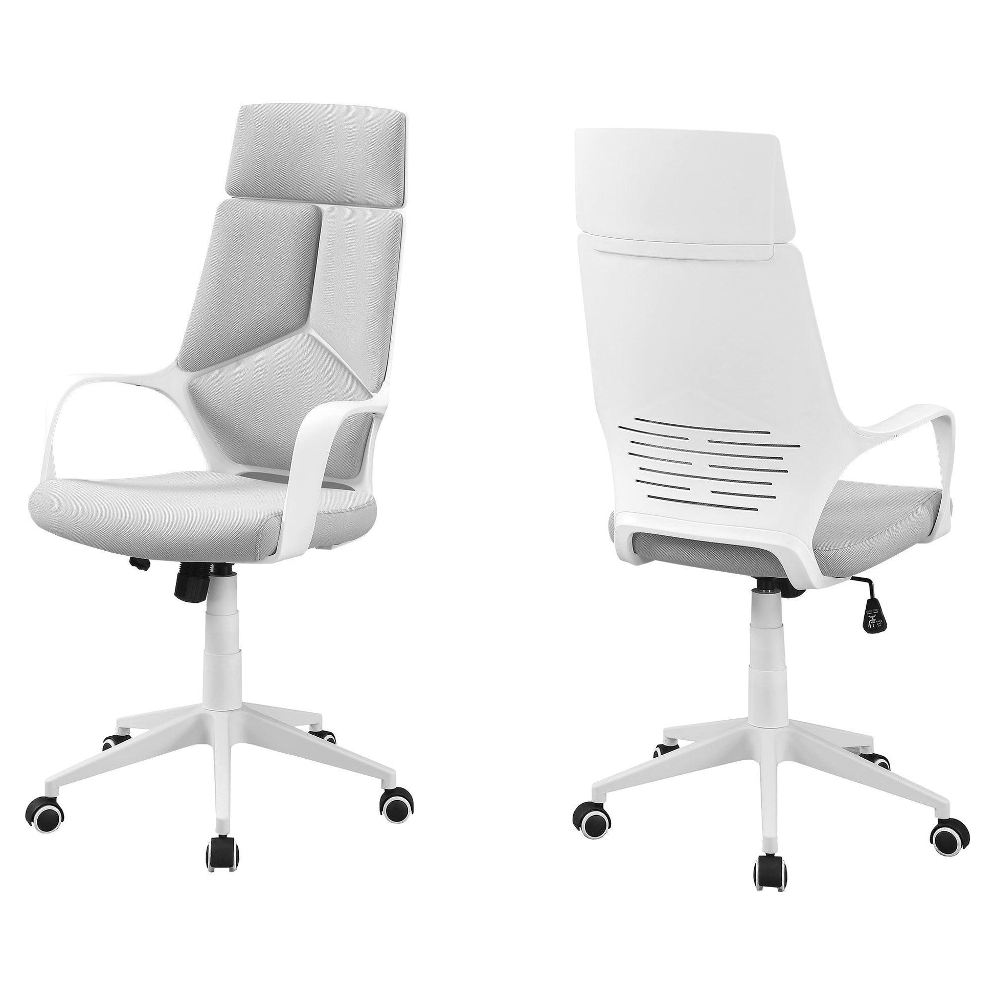 45.75" Foam White Polypropylene MDF and Metal High Back Office Chair - AFS