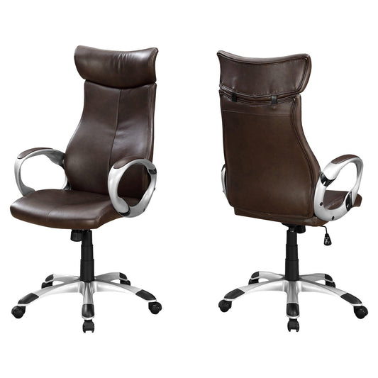 25.2" x 26" x 47.5" Brown Foam Metal Nylon Office Chair High Back Executive - AFS