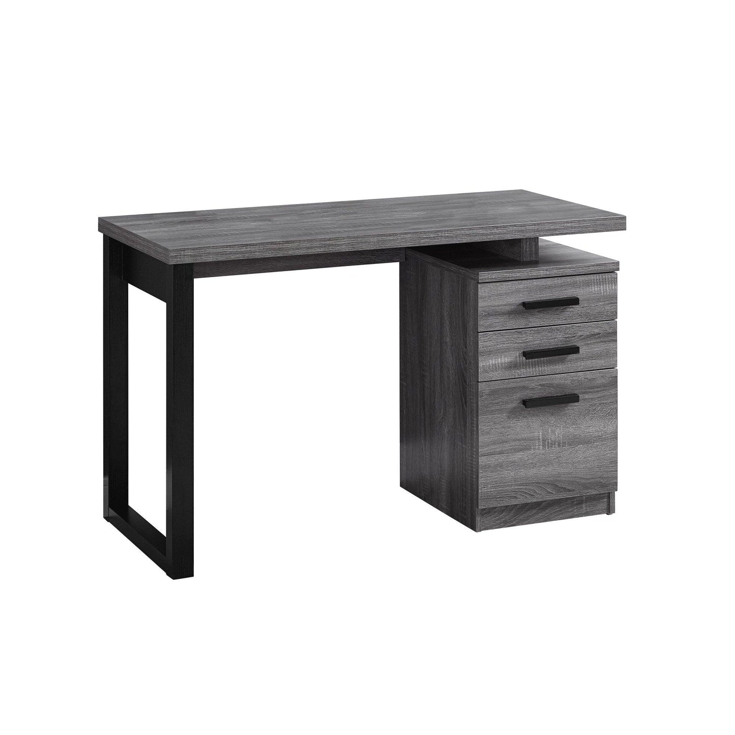 23.5" x 47.25" x 30" Grey Black Particle Board Hollow Core Computer Desk - AFS