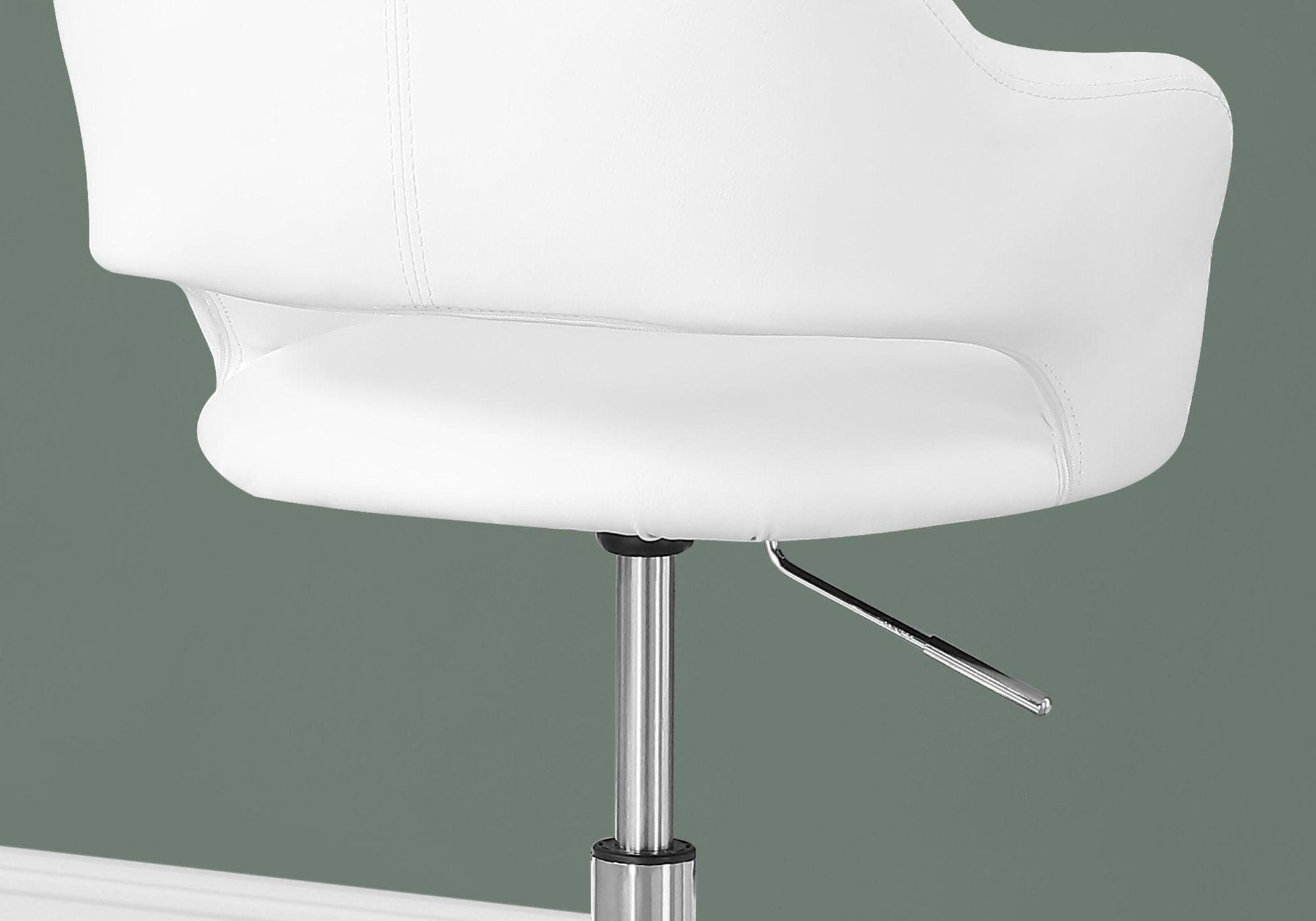 21" x 22.5" x 29" White Foam Metal Leather Look Lift Base Office Chair - AFS