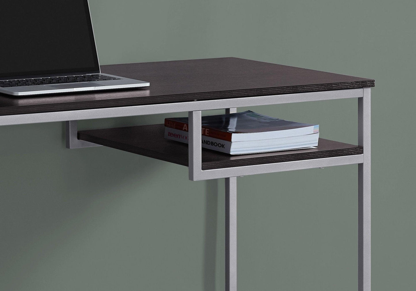 30" White MDF and White Metal Computer Desk - AFS