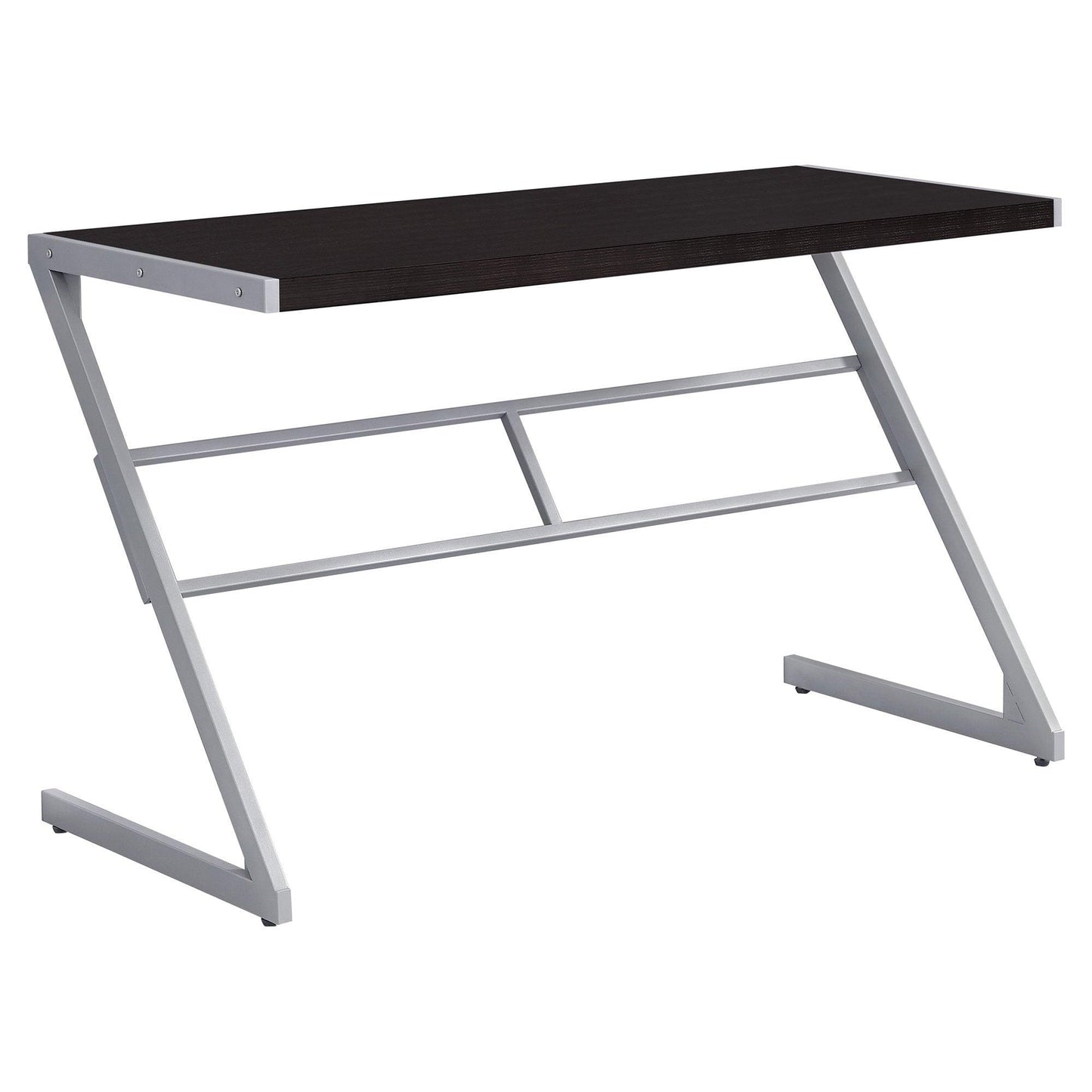 22" x 48" x 30" White Silver Mdf Metal Computer Desk - AFS