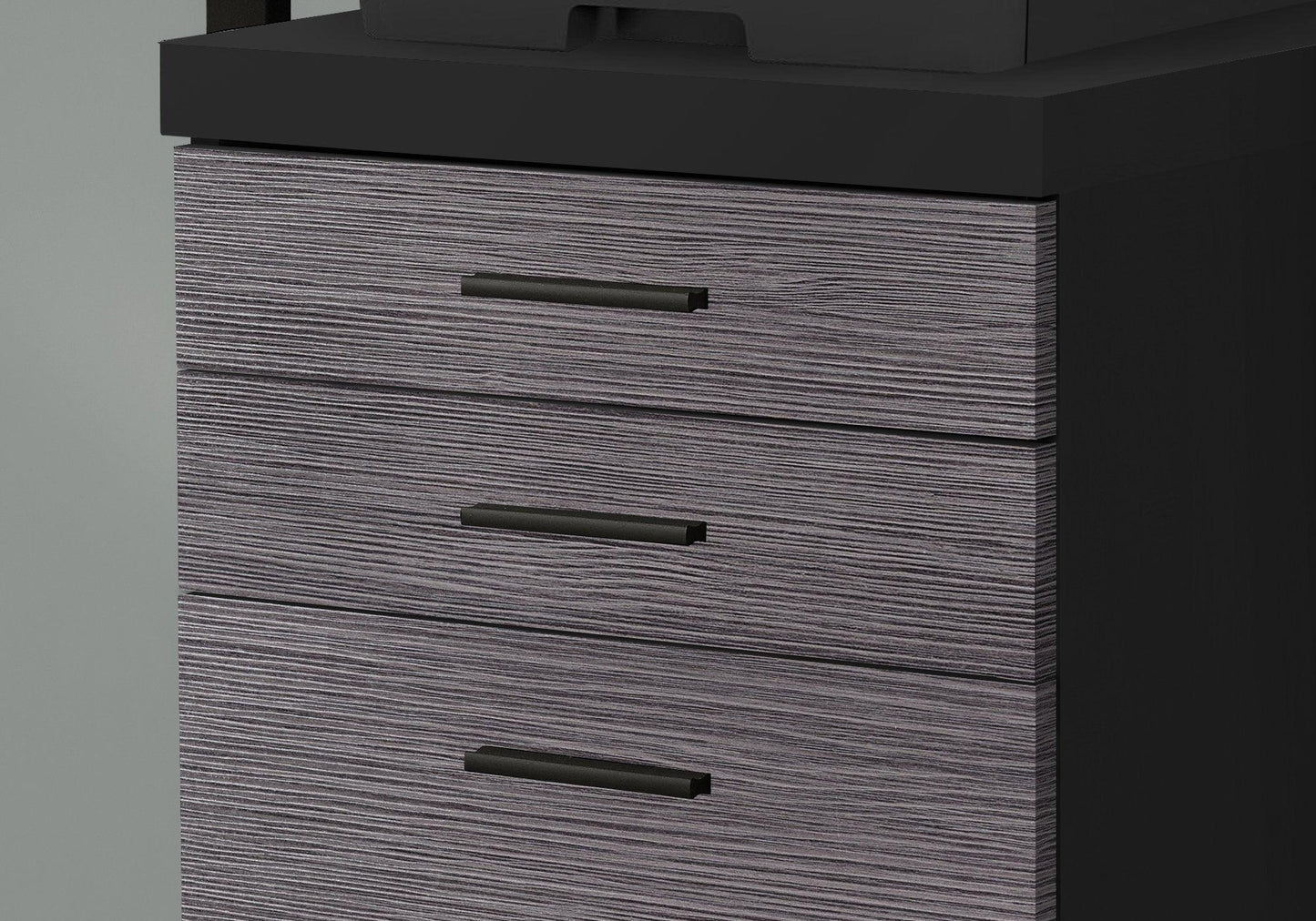 17.75" x 18.25" x 25.25" Black Grey Particle Board 3 Drawers Filing Cabinet - AFS