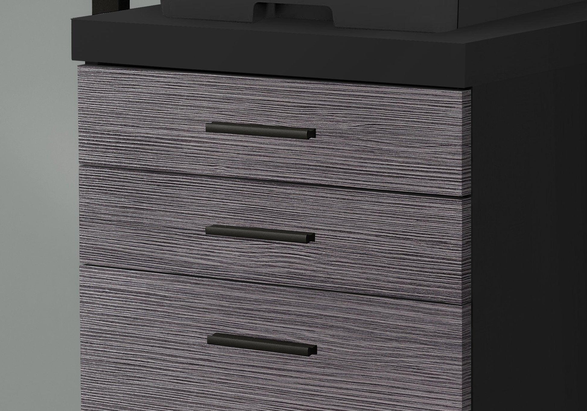 17.75" x 18.25" x 25.25" Black Grey Particle Board 3 Drawers Filing Cabinet - AFS