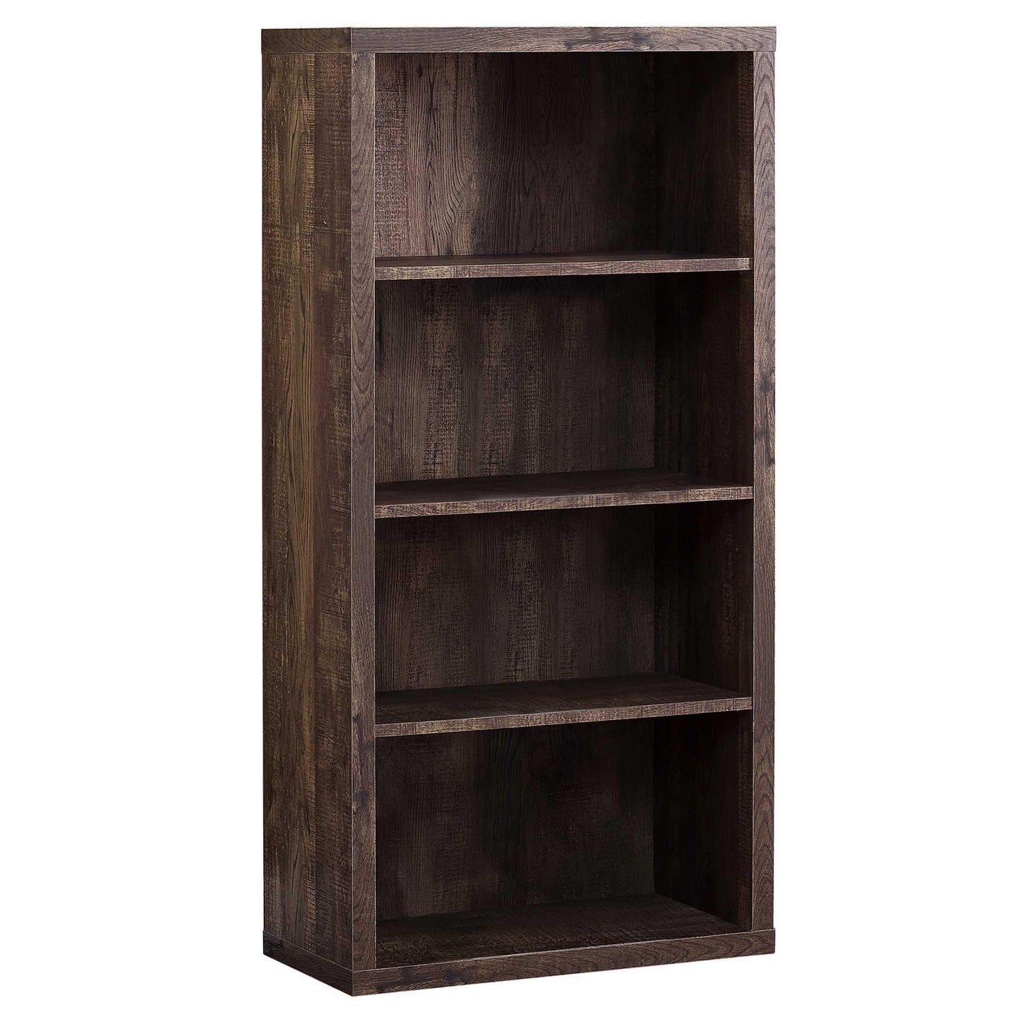 11.75" x 23.75" x 47.5" Cappuccino Particle Board Adjustable Shelves Bookshelf - AFS