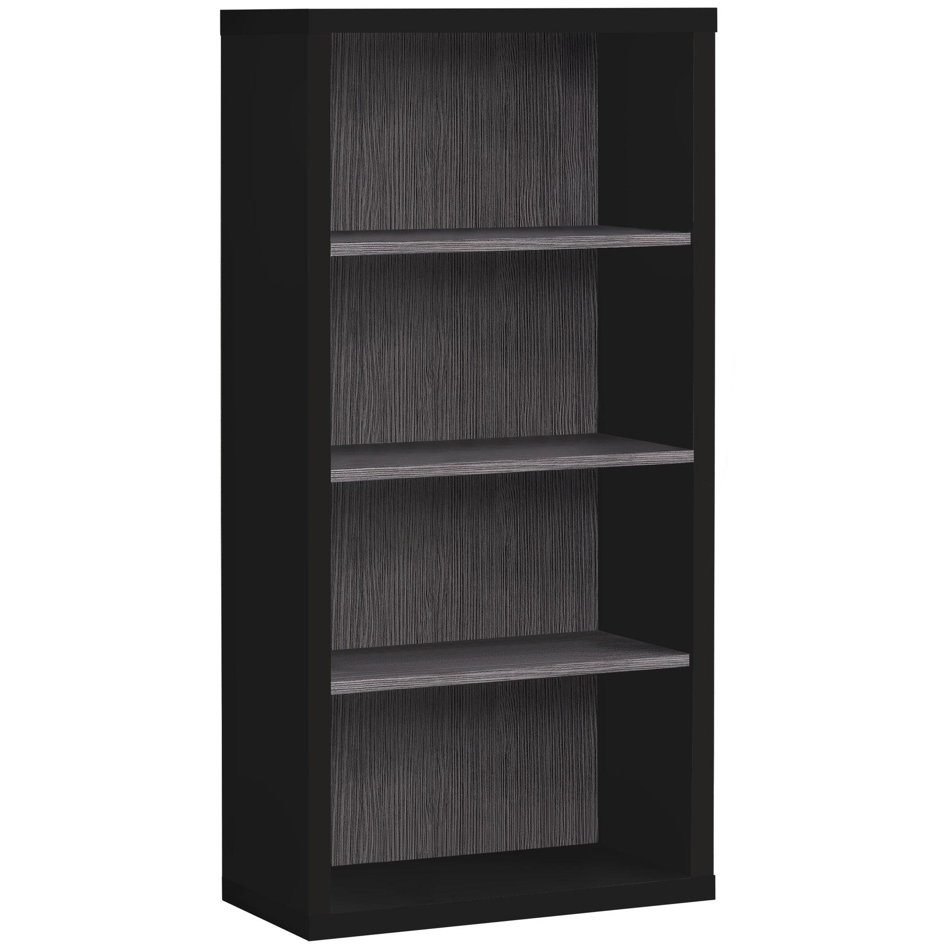 11.75" x 23.75" x 47.5" Cappuccino Particle Board Adjustable Shelves Bookshelf - AFS