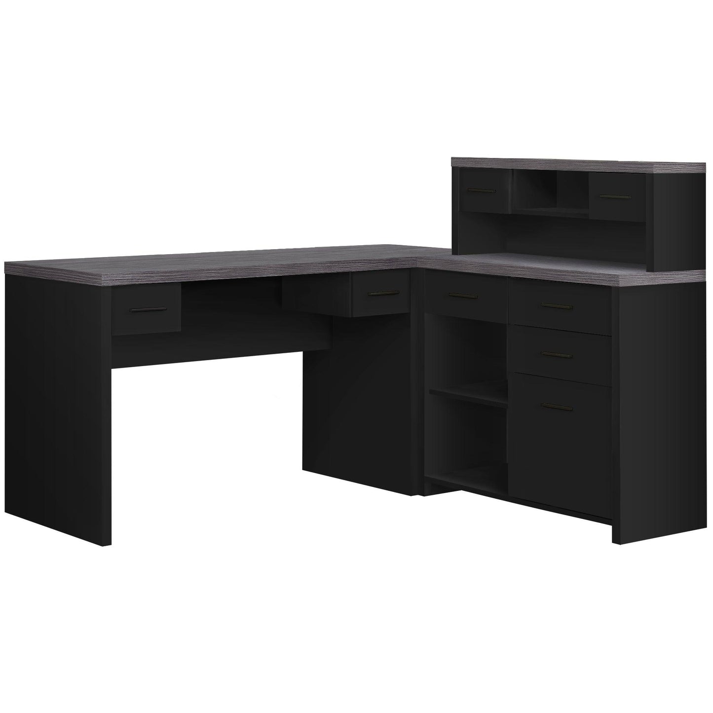 23.5" x 47.25" x 30" Grey Black Particle Board Hollow Core Computer Desk - AFS