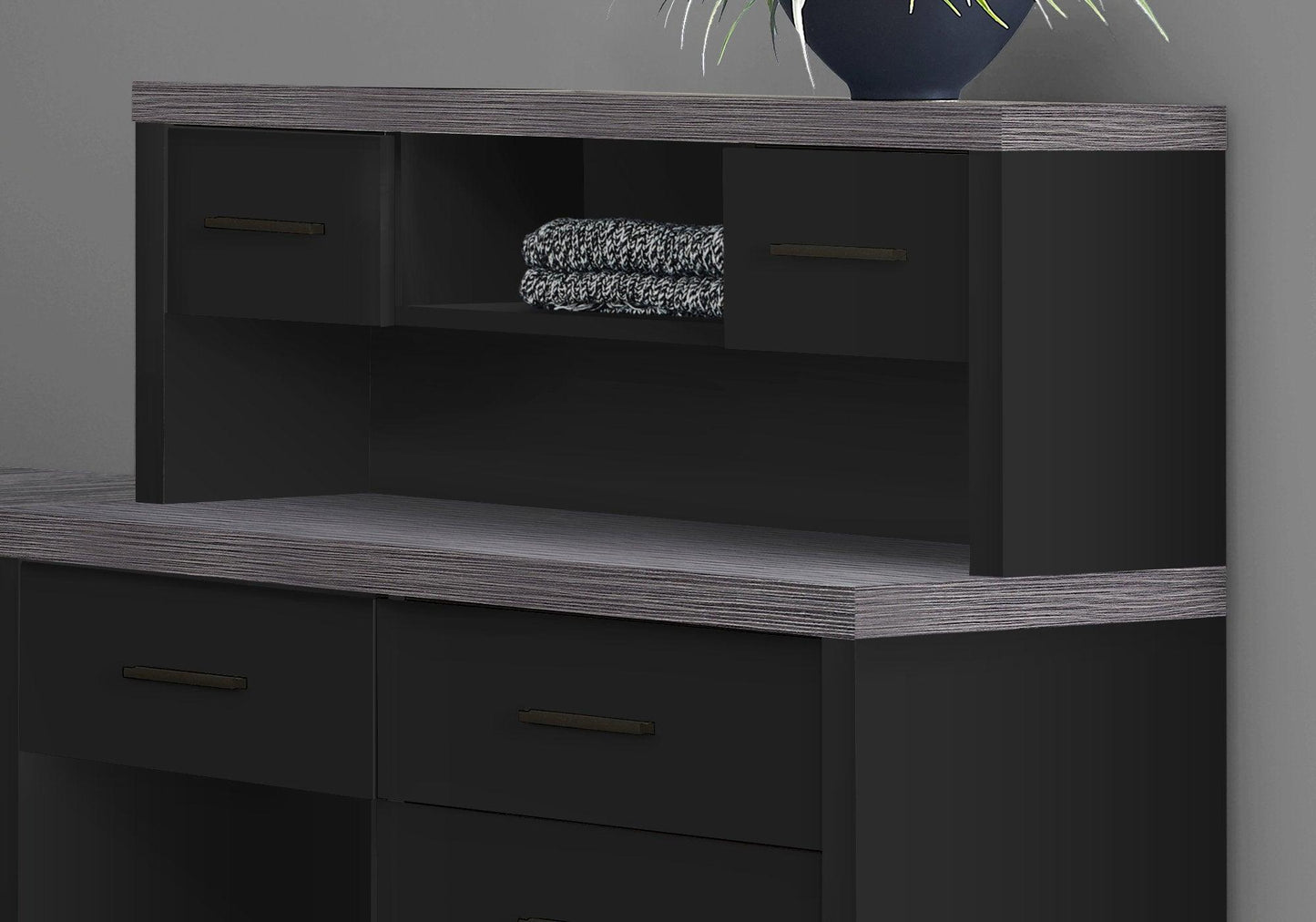 23.5" x 47.25" x 30" Grey Black Particle Board Hollow Core Computer Desk - AFS