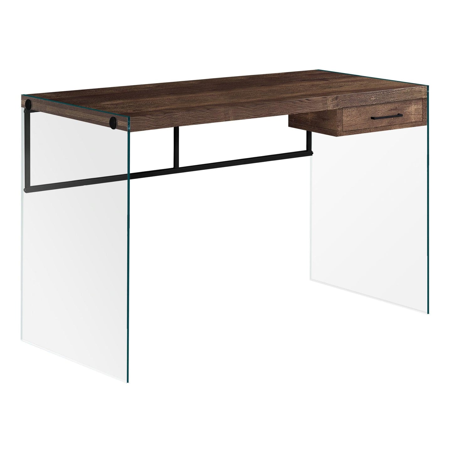 23.75" x 48" x 30" Brown Black Clear Particle Board Computer Desk - AFS