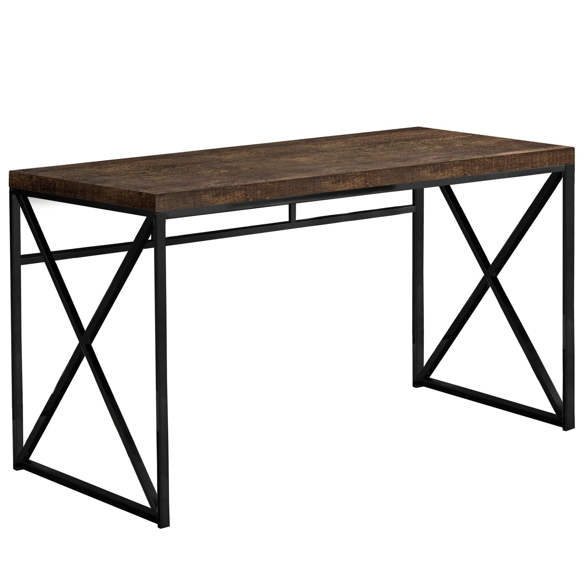 Brown Black Particle Board Metal Computer Desk - AFS