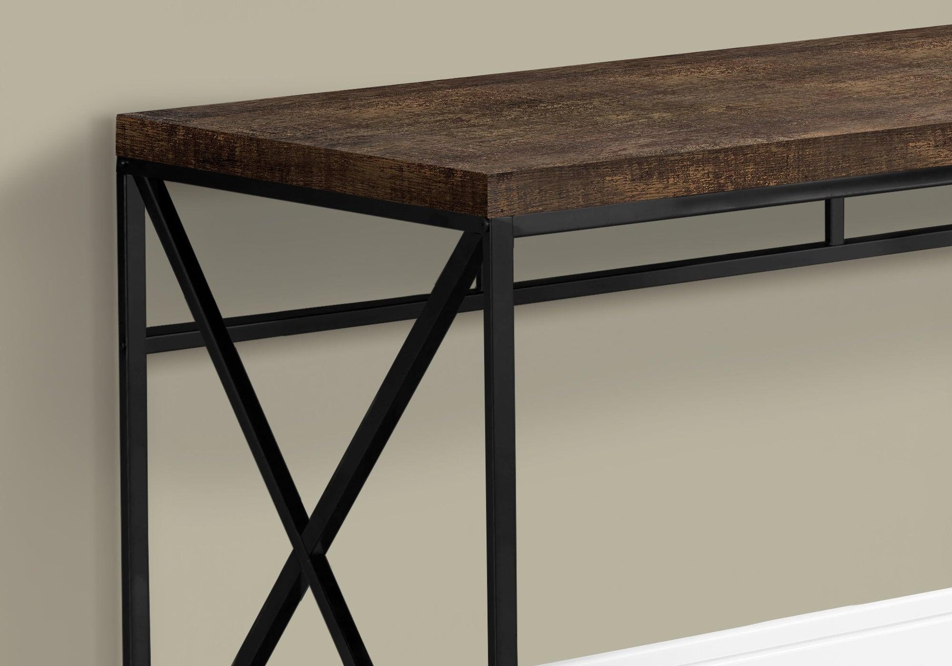 Brown Black Particle Board Metal Computer Desk - AFS