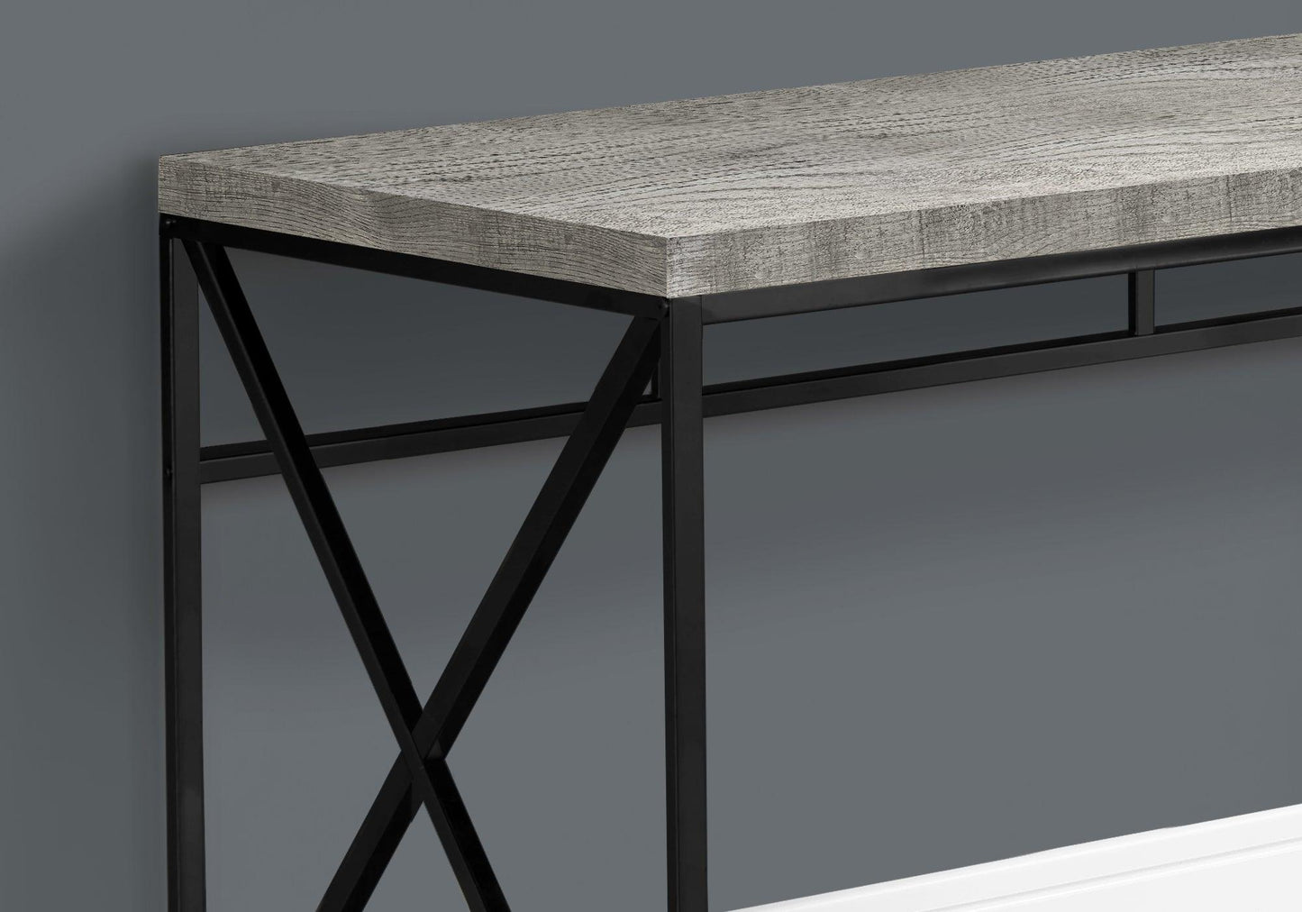 23.75" x 47.25" x 29.75" Grey Black Particle Board Metal Computer Desk - AFS