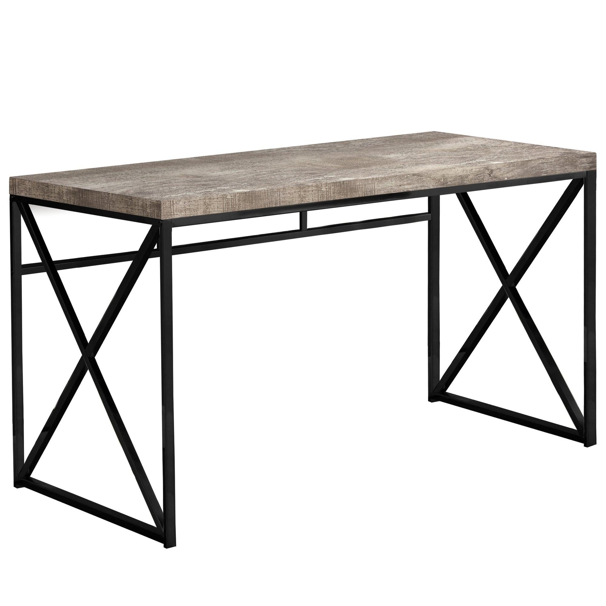 23.75" x 47.25" x 29.75" Taupe Black Particle Board Metal Computer Desk - AFS