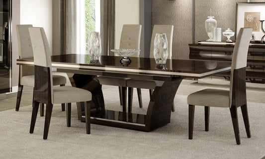 Dark Wood Modern Pedestal Dining Table - AFS