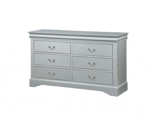 15" X 57" X 33" Platinum Wood Dresser - AFS