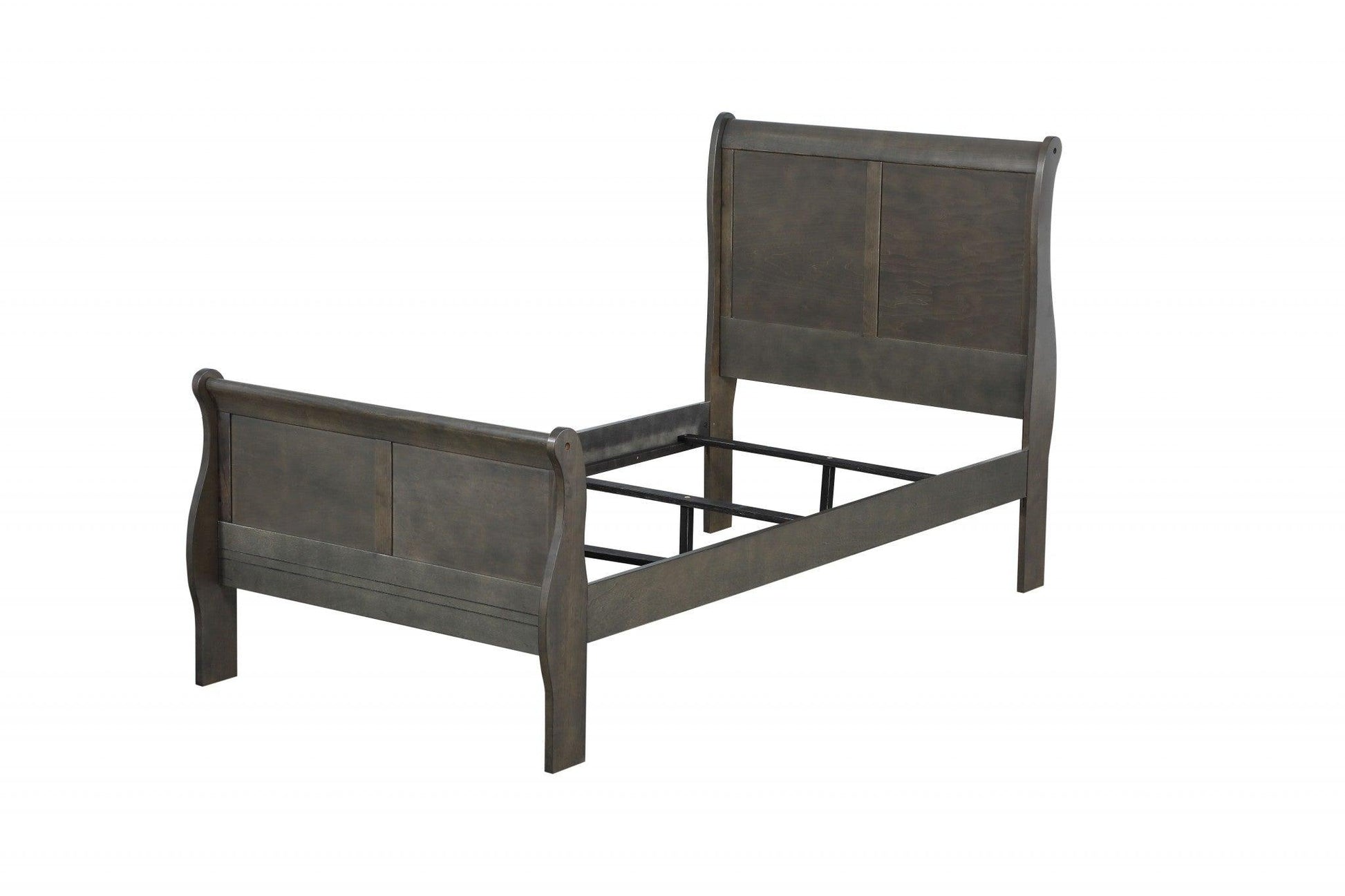 80" X 90" X 47" Dark Gray Wood Eastern King Bed - AFS