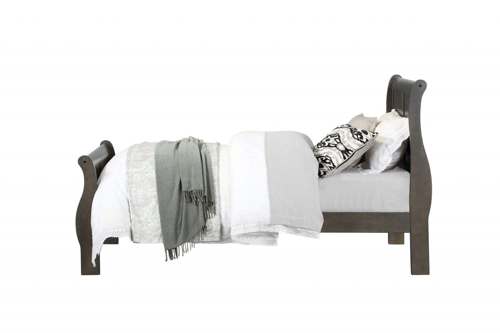 80" X 90" X 47" Dark Gray Wood Eastern King Bed - AFS