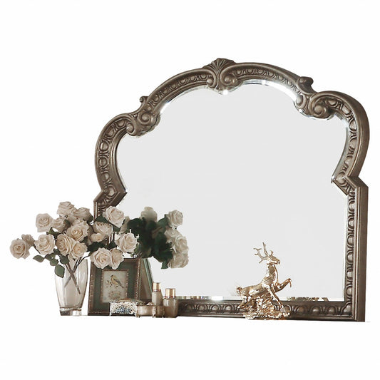 Antique Champagne Finish Baroque Style Wall Mirror - AFS