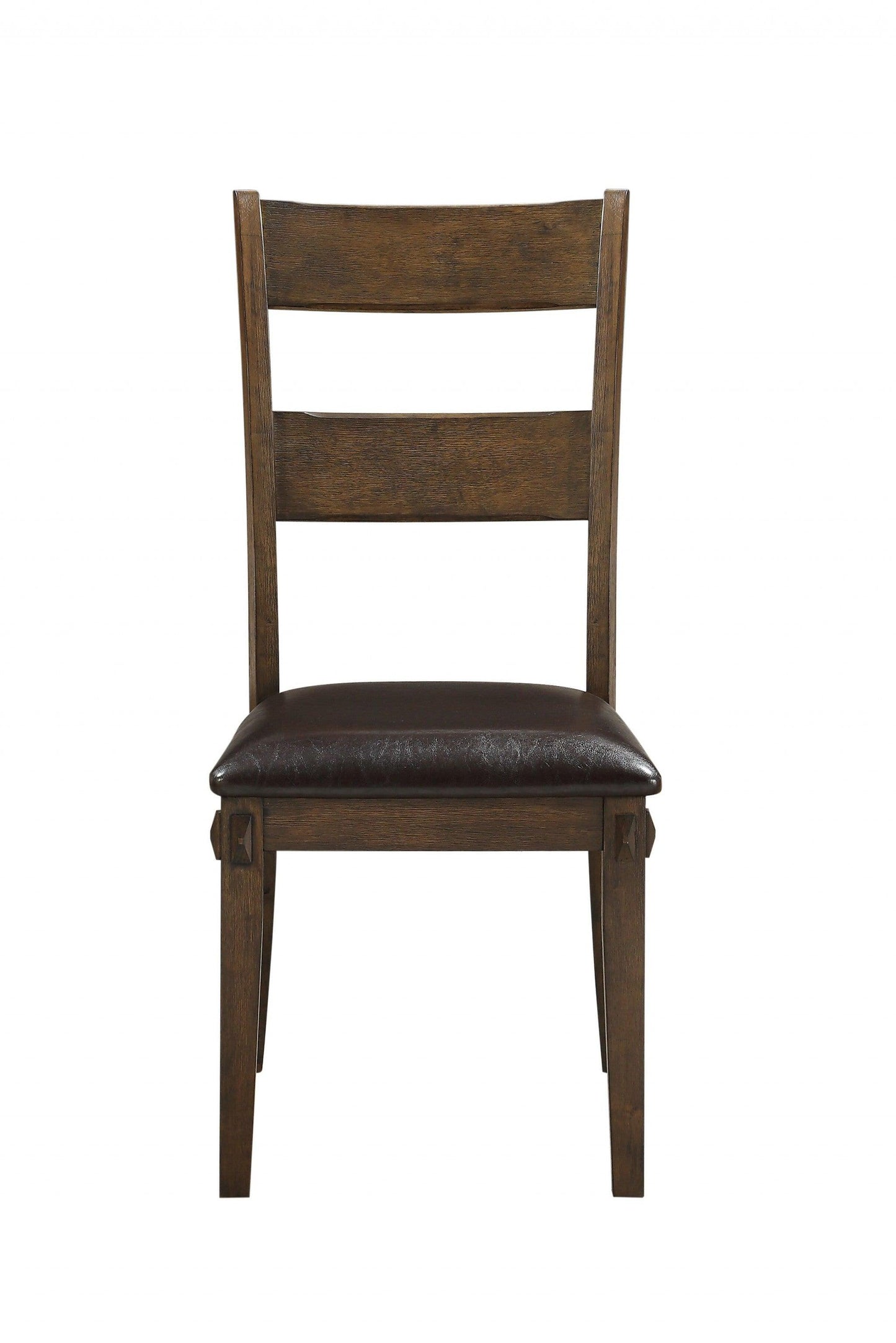 19" X 21" X 39" Faux Leather Upholstered and Dark Oak Wood Side Chair - AFS