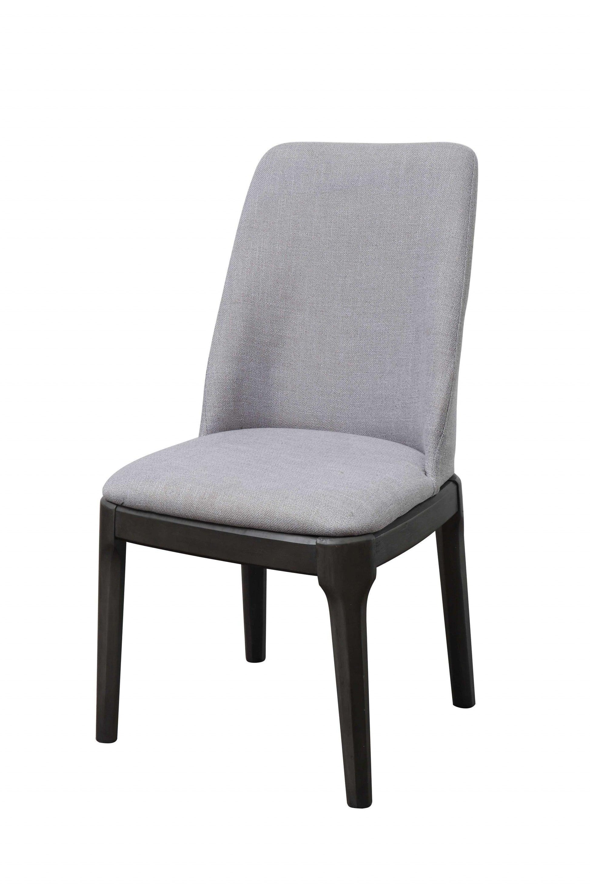 23" X 21" X 39" Light Gray Linen Upholstered Seat and Oak Wood Side Chair - AFS