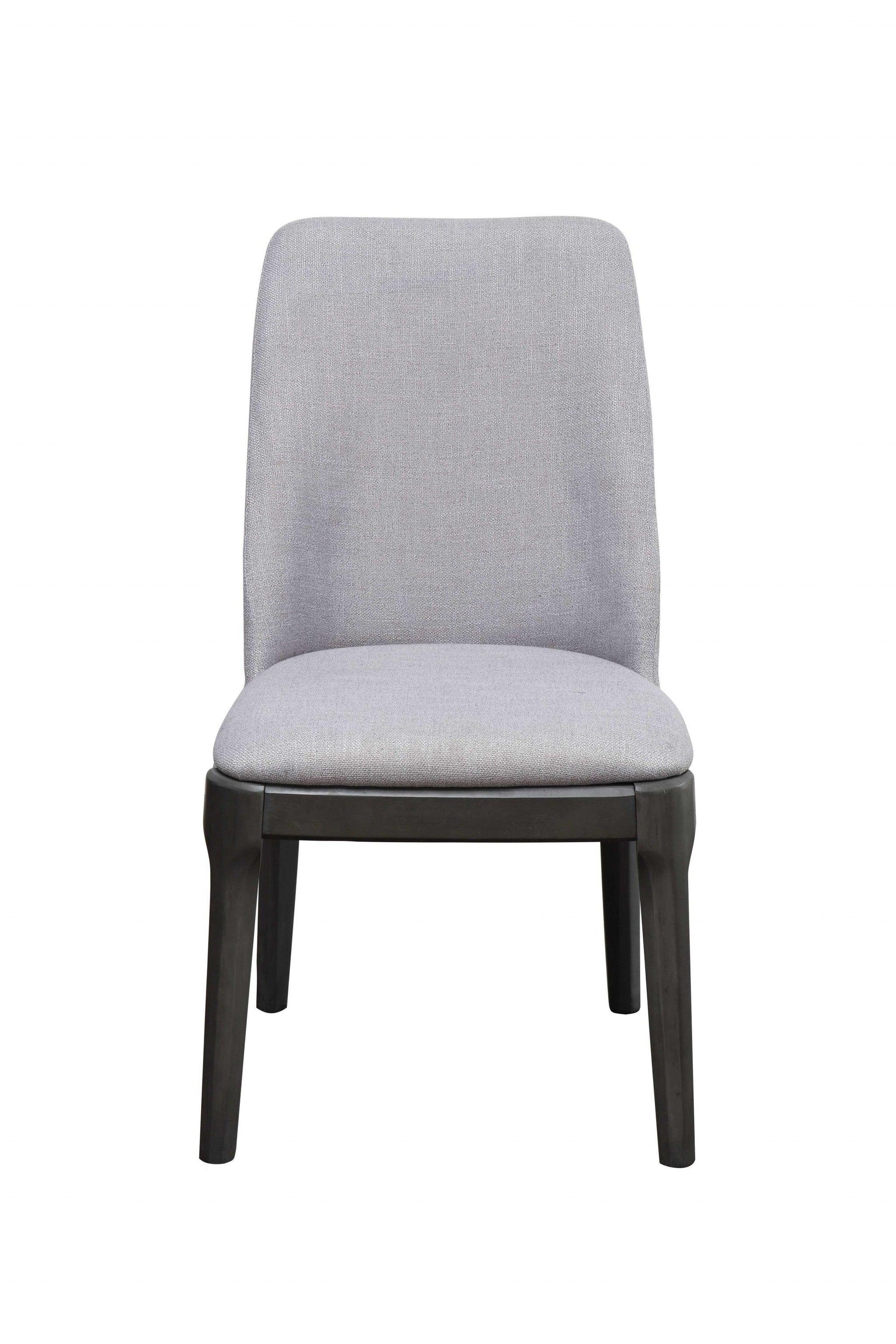 23" X 21" X 39" Light Gray Linen Upholstered Seat and Oak Wood Side Chair - AFS