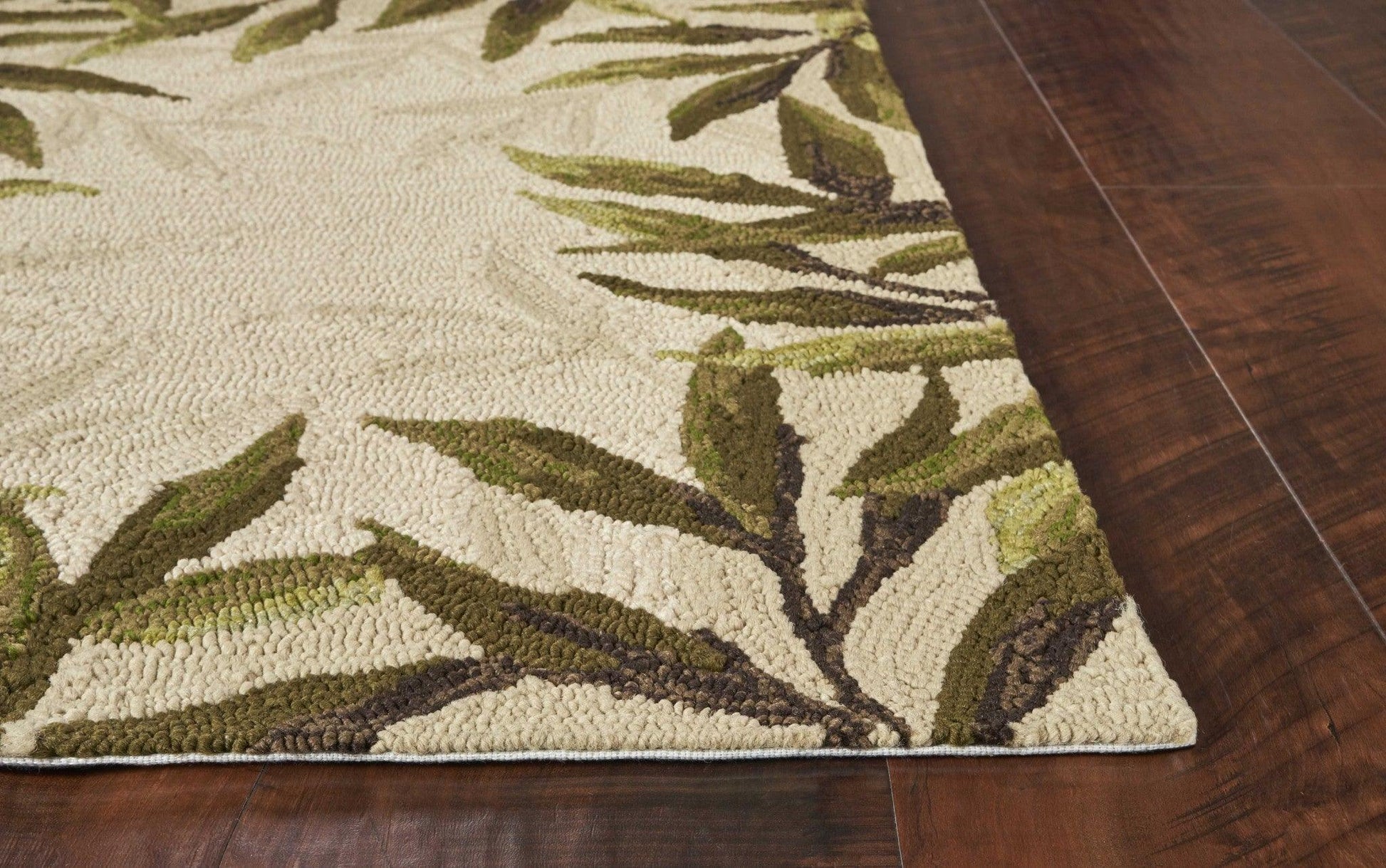 2'x3' Sand Beige Hand Hooked UV Treated Bordered Coastal Sea Grass Indoor Outdoor Accent Rug - AFS