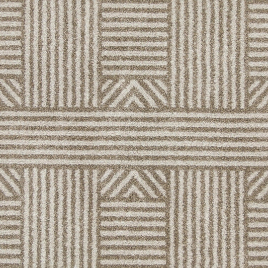 8'x11' Beige Machine Woven UV Treated Abstract Lines Indoor Outdoor Area Rug - AFS