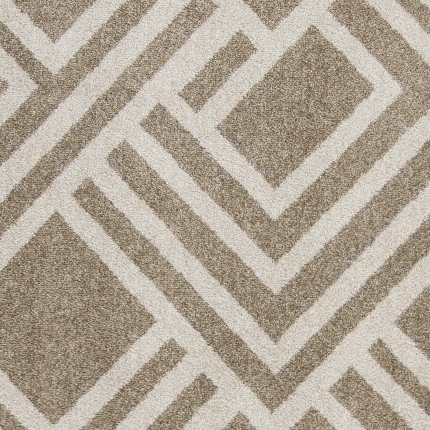 2'x4' Beige Machine Woven UV Treated Geometric Indoor Outdoor Accent Rug - AFS